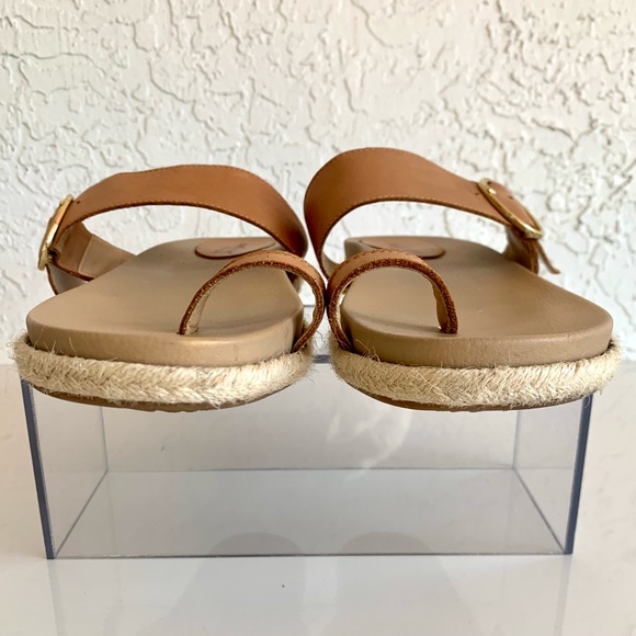 SOPHIA MILANO Leather Strap Slide Rope Platform Slide Italian Sandals Tan Size 9 - Picture 13 of 13